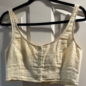 Elegant Cream Button-Down Women's Tank Top